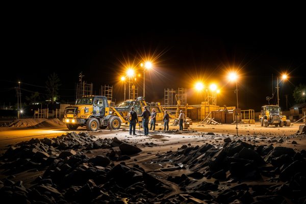 night construction site