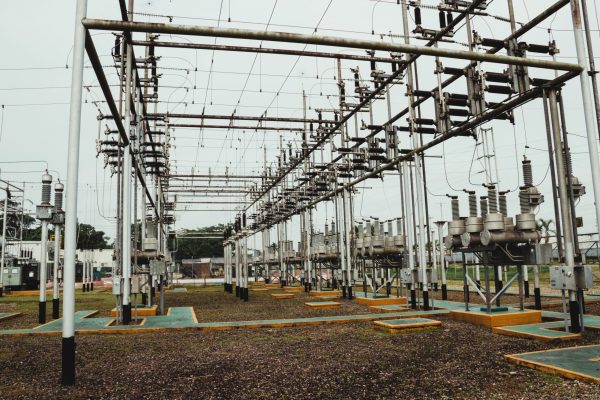 shot of a part of high voltage electric power station